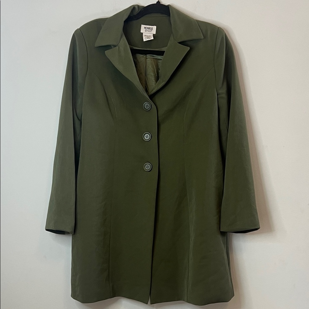 Monroe & Main Women's Olive Green Elegant Dress Jacket Coat‎ Size 6